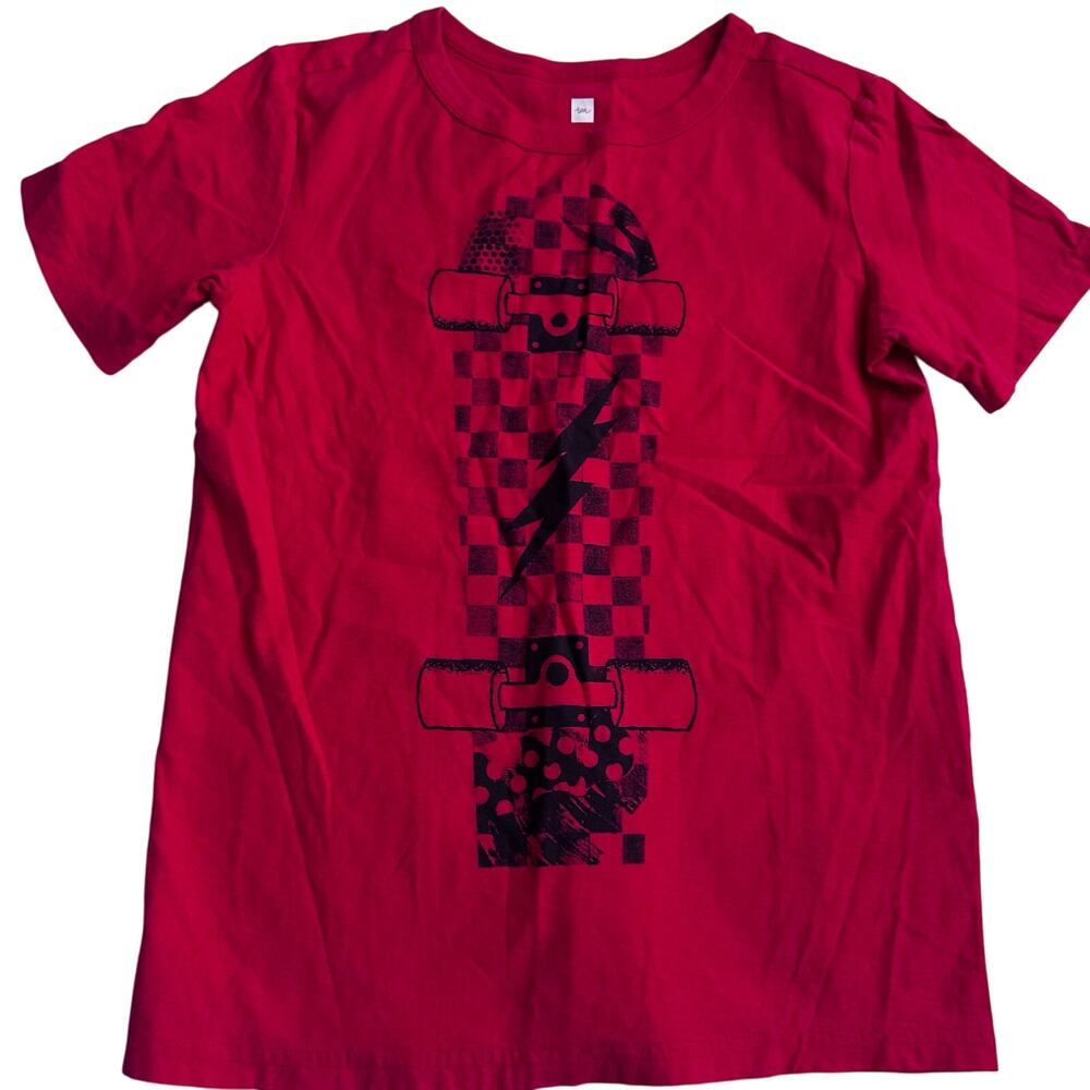 Tea Collection Boys Red Skateboard Graphic Tee - Size 14
